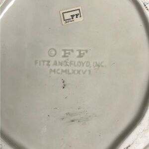 Fitz and Floyd White Ceramic Dish